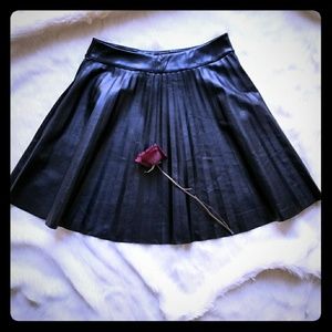 See You Monday Faux Leather Pleated Skirt